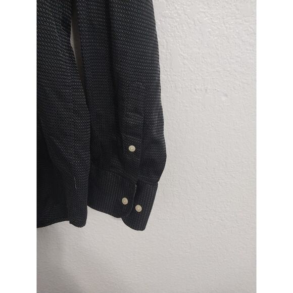 Ziggurat Mens Size XL Black & Gray Long Sleeve Button Up Dress Shirt - Picture 4 of 4